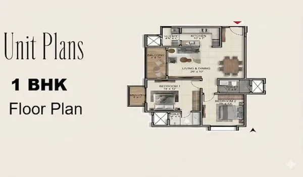 Featured Image of Prestige Padil Mangaluru 1 BHK Floor Plan